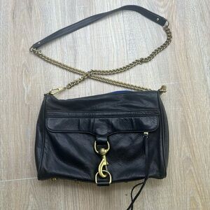 REBECCA MINKOFF real leather black purse with tassle